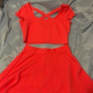 Crop Top and Skirt Set